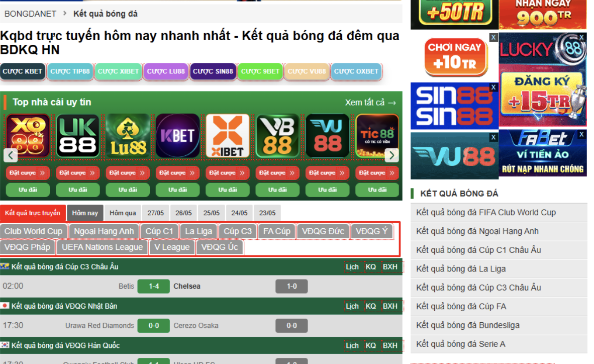 Kết Quả Bóng Đá Net – Cập Nhật Tỷ Số Kết Quả Chính Xác